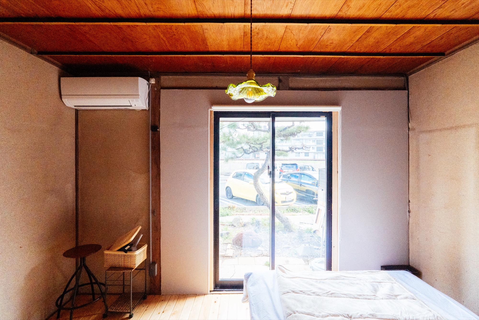 Bedroom window with tree view